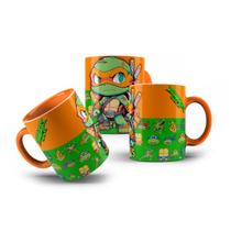 Caneca de Porcelana As Tartarugas Ninja Laranja Michelangelo Caneca de Porcelana As Tartarugas Ninja Laranja Michelangelo
