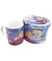 Caneca De Porcelana Azul Na Lata Anna Elsa e Olaf Frozen 350ml Disney Caneca De Porcelana Azul Na Lata Anna Elsa e Olaf Frozen 350ml Disney