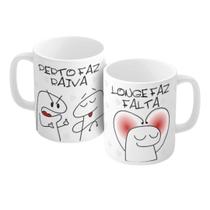 Caneca de Porcelana BMB - Flork Longe Faz Falta Perto Faz Raiva