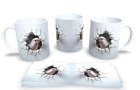 Caneca de Porcelana Branca Coleção Animal em 3D