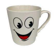 Caneca de Porcelana Branca com Carinha 330ml para Chá Café