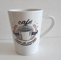 Caneca de Porcelana Branca com Frases para Café - 220ml Caneca de Porcelana Branca com Frases para Café - 220ml