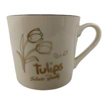 Caneca de Porcelana Branca Decorada Tulips 390ML para Chá