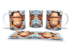 Caneca de Porcelana Branca Personalizada Coleção Animal em 3D