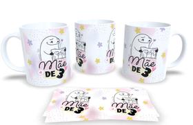 Caneca de Porcelana Branca Personalizada Coleção Flork dia das Mães