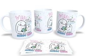 Caneca de Porcelana Branca Personalizada Coleção Flork dia das Mães