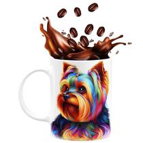 Caneca de Porcelana Cachorro Yorkshire Terrier 325ml Cut Colorful Looking