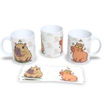 Caneca de Porcelana Capivara Fofa Presente Criativo e Divertido