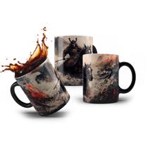 Caneca de Porcelana Cavaleiro Medieval Samurai Guerreiro Caneca de Porcelana Cavaleiro Medieval Samurai Guerreiro