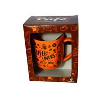 Caneca de Porcelana Club Café 350ml Porcelana Laranja