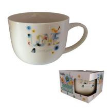 Caneca de porcelana com caixa de presente decorada 470ml