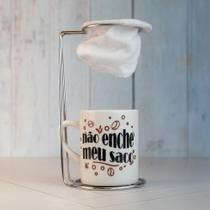 Caneca De Porcelana com Coador - Coffee Time Caneca De Porcelana com Coador - Coffee Time