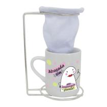 Caneca de Porcelana com Coador Flork - Estilo Atrasada para Café Gourmet Caneca de Porcelana com Coador Flork - Estilo Atrasada para Café Gourmet