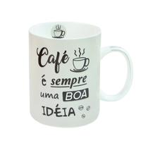 Caneca de porcelana com frases café 390ml Caneca de porcelana com frases café 390ml
