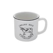 Caneca de Porcelana Creamy Milk Branca e Preta 260ml - Lyor