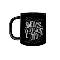 Caneca de Porcelana Cristão Deus é Bom o Tempo Todo 325mL