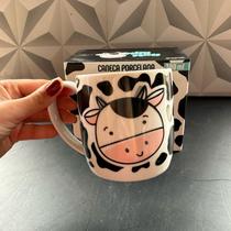 Caneca de porcelana decorada de vaquinha 300ml na caixa para café chá leite canequinha decorativa cha cafe presente vaca Caneca de porcelana decorada de vaquinha 300ml na caixa para café chá leite canequinha decorativa cha cafe presente vaca
