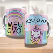 Caneca de Porcelana Decorada Unicórnio Indecente 325ml Colorida