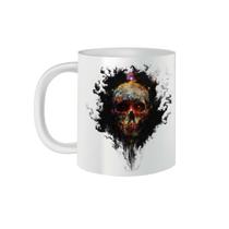 Caneca de Porcelana Decorativa Caveira Skull Smoke 325mL