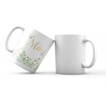Caneca de Porcelana Dia das Mães - Folhagem Caneca de Porcelana Dia das Mães - Folhagem