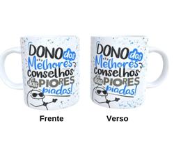 Caneca de Porcelana - Dono dos melhores conselhos e das piores piadas! - Flork Dia dos Pais presente