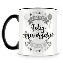 caneca de porcelana escrito feliz aniversário - 325 ml - unitário caneca de porcelana escrito feliz aniversário - 325 ml - unitário