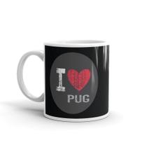 Caneca de Porcelana Eu Amo Pug Black