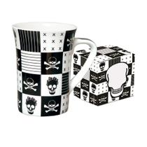 Caneca de Porcelana Fina Caveira 330 ml Class Home