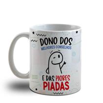 Caneca de Porcelana Flork Dia dos Pais de Porcelana - Dono das Piore Piadas