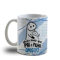 Caneca de Porcelana Flork Dia dos Pais de Porcelana -Mais Que Pai e Filho Amigos