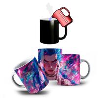 Caneca de Porcelana Gamer Mágica Jinx LOL Campeão 325mL