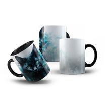 Caneca de Porcelana Gatinho Preto do Olho Claro Black Cat Caneca de Porcelana Gatinho Preto do Olho Claro Black Cat