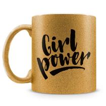 Caneca de Porcelana Glitter Bronze com Frase 'Girl Power' Caneca de Porcelana Glitter Bronze com Frase 'Girl Power'