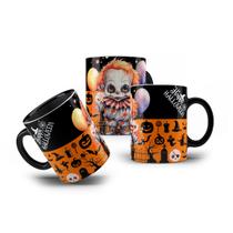 Caneca de Porcelana Halloween Palhaço Dia das Bruxas 325mL