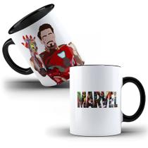 Caneca de Porcelana Homem de Ferro Cor Alça:Preta Caneca de Porcelana Homem de Ferro Cor Alça:Preta