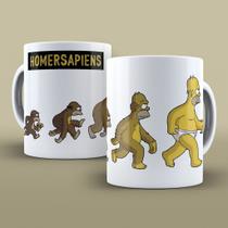 Caneca de porcelana - Homer Simpson - Os Simpsons - Desenho animado - Evolução - Homersapiens