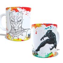 Caneca de porcelana infantil pantera negra para pintar com giz de cera