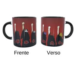 Caneca de Porcelana Interior e Alça Preta - Naruto - Akatsuki
