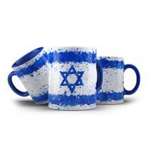 Caneca de Porcelana Israel Flag Stop War Estrela de Davi