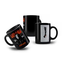 Caneca de Porcelana LadyGaga Mayhem Música Pop Rock Preta