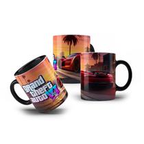 Caneca de Porcelana Lançamento GTA VI Wallpaper Super Carro