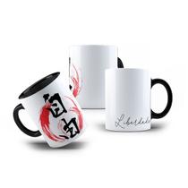 Caneca de Porcelana Liberdade Kanji Japonês Símbolo 325mL