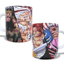 Caneca de porcelana Luffy Shanks Buggy Barba Negra One Piece