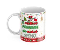 Caneca de Porcelana - Meme flork natal o melhor presente de natal é você