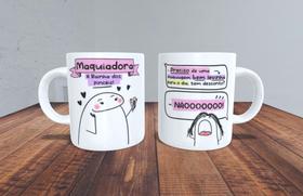 Caneca de Porcelana - Meme flork profissão Maquiadora