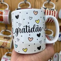 Caneca de Porcelana - mensagem GRATIDÃO - 320ml