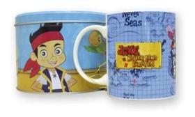 Caneca De Porcelana Na Lata Jake E Os Piratas 350 Ml Disney