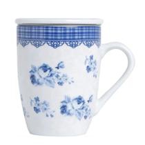 Caneca de Porcelana New Bone c/ Tampa e Feltro 310ml - Lyor