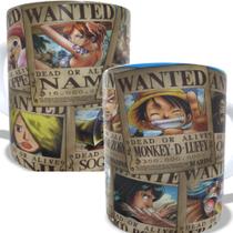 Caneca de porcelana One Piece Procurados Wanted Luffy Zoro Sanji Nami Usopp Brook Franky Caneca de porcelana One Piece Procurados Wanted Luffy Zoro Sanji Nami Usopp Brook Franky