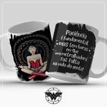 Caneca de porcelana - Paciencia é fundamental, mas tem horas em que... Desenho